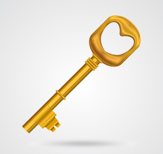 金色钥匙设计矢量素材16图库网精选