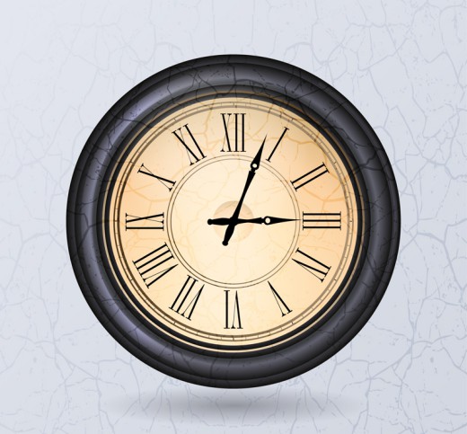 黑色复古时钟矢量素材16设计网精选