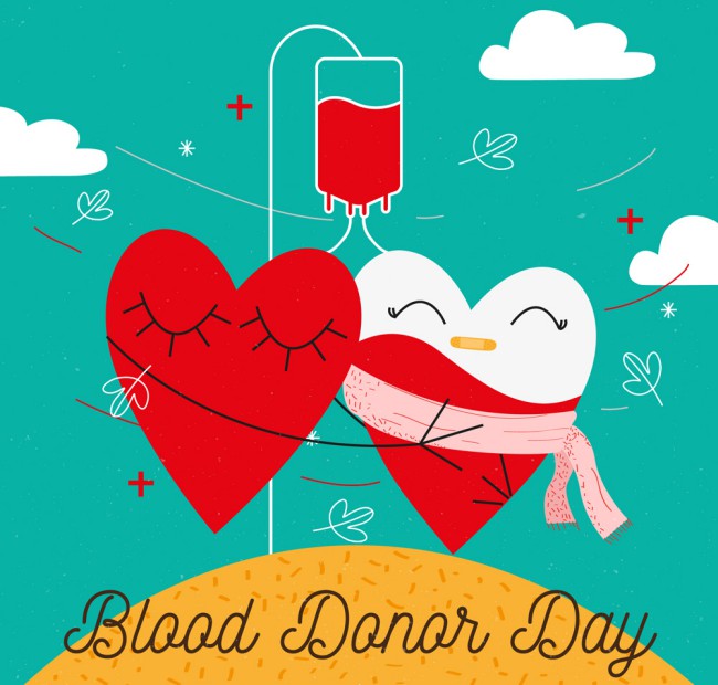彩绘世界献血者日爱心矢量素材16图库网精选
