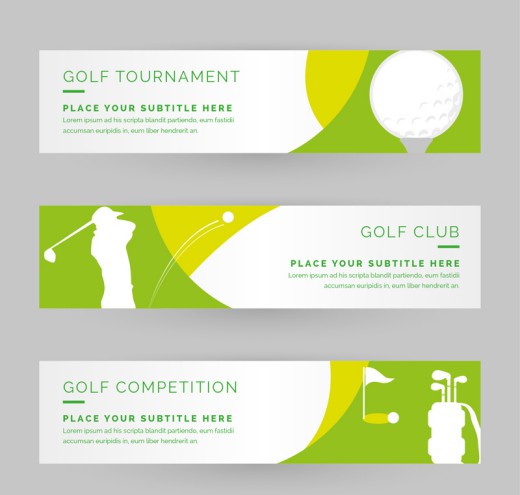 3款高尔夫球banner矢量素材16设计网精选