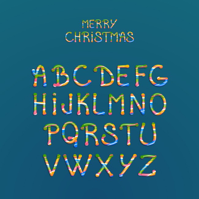 26个彩色圣诞艺术字矢量素材16图库网精选