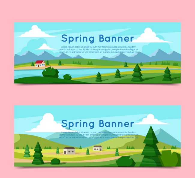 2款美丽春季风景banner矢量素材素材中国网精选