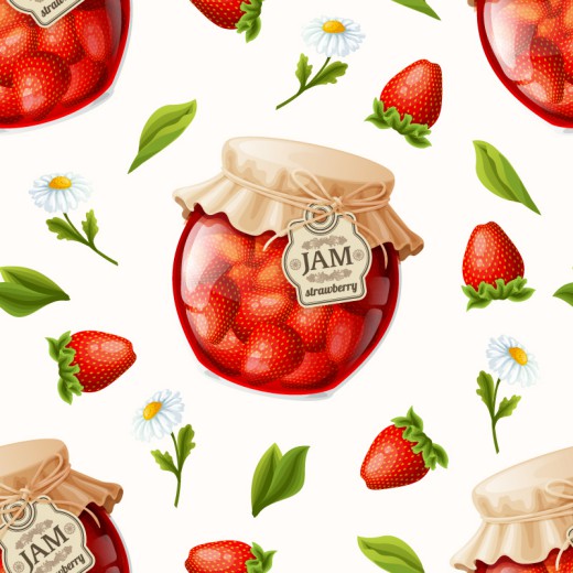 精美草莓果酱背景矢量素材16设计网精选