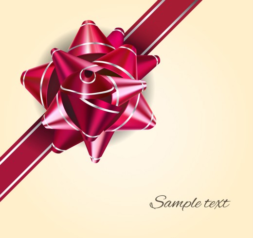 酒红色丝带花设计矢量素材16设计网