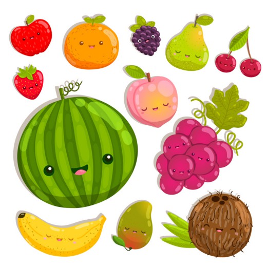 12款可爱表情水果设计矢量素材16图库网精选