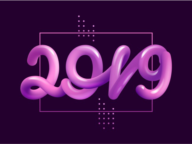 2019年紫色气球艺术字矢量素材16素材网精选