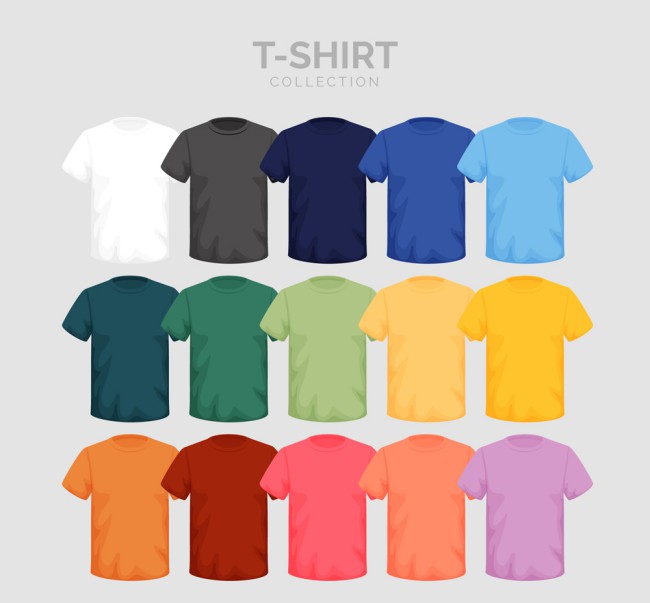 15款彩色短袖设计矢量素材普贤居素材网精选