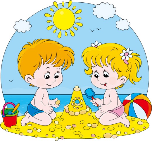 卡通沙滩儿童背景矢量素材16设计网精选