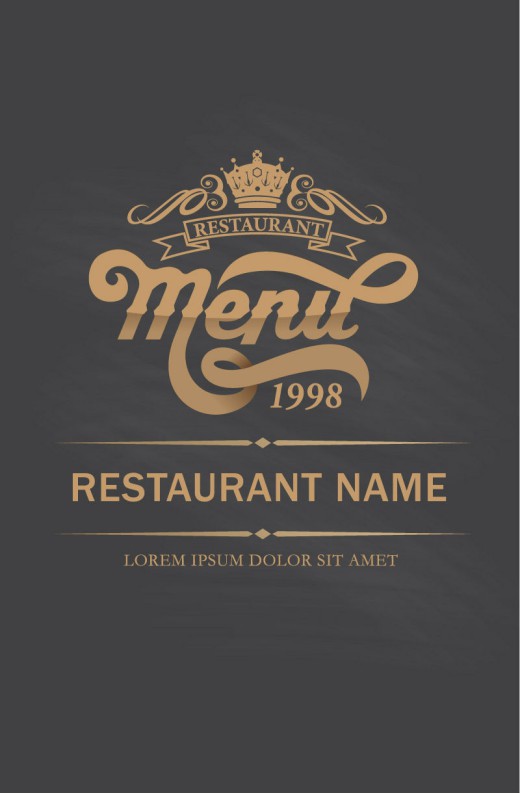 复古金色餐厅菜单设计矢量素材16素材网精选