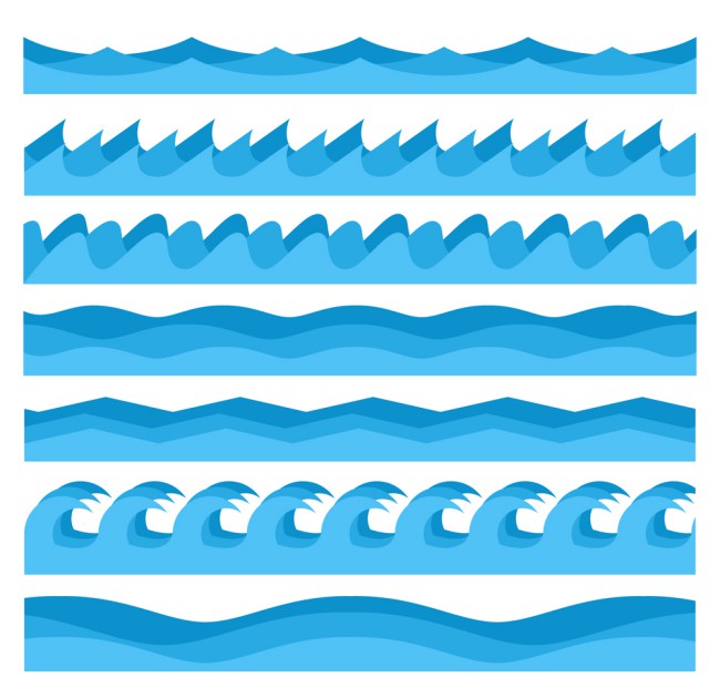 7款蓝色海浪设计矢量图16图库网精选