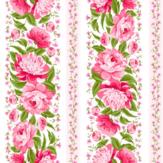 粉色牡丹花与花边矢量素材16素材网精选