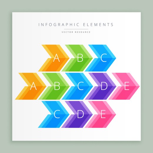 彩色三角箭头商务信息图矢量素材16设计网精选