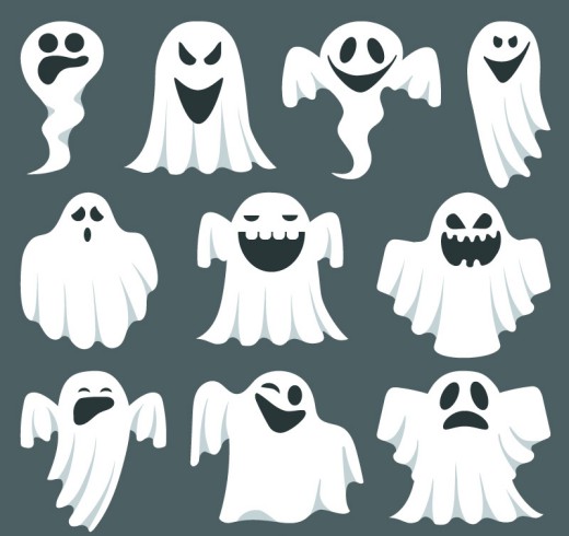 10款白色幽灵设计矢量素材16素材网