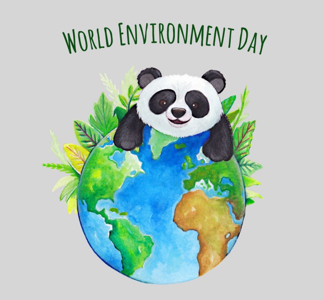 水彩绘世界地球日熊猫矢量素材16素材网精选