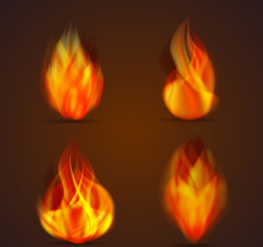 4款火焰设计矢量素材普贤居素材网精选