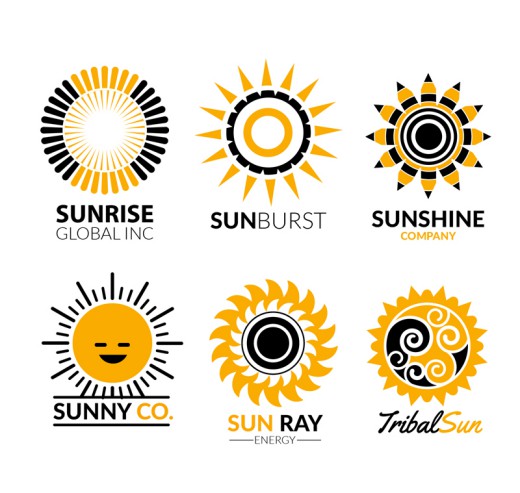 6款创意太阳标志矢量图16素材网精选