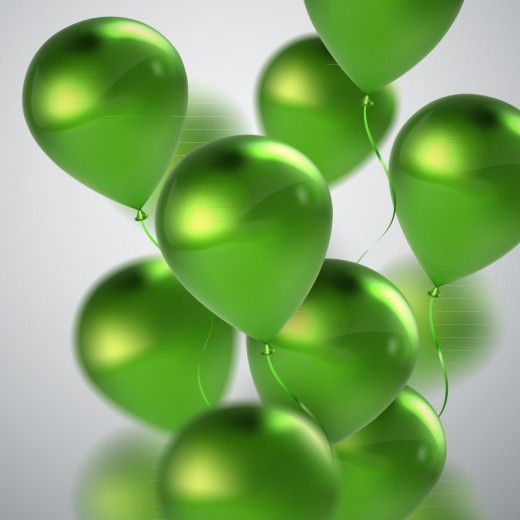 绿色光泽逼真气球矢量素材普贤居素材网精选