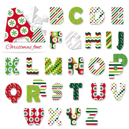 26个创意圣诞节字母矢量图16素材网精选