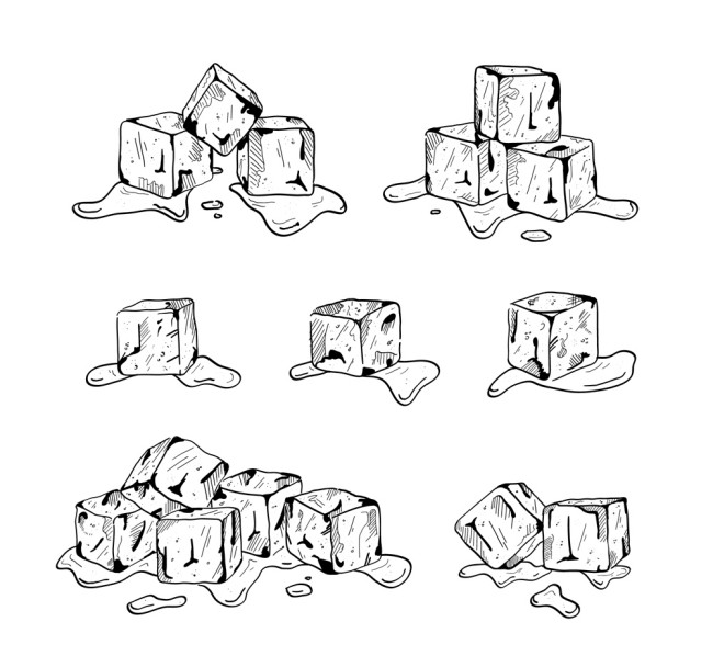 7组手绘冰块设计矢量素材16图库网精选