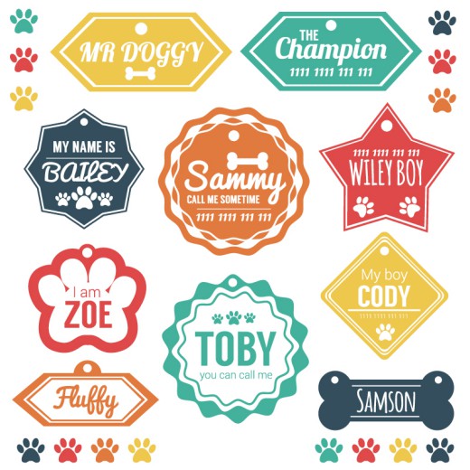 10款彩色宠物狗标签矢量素材16设计