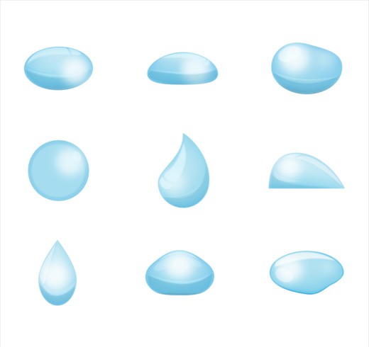 9款蓝色水滴设计矢量图16素材网精选