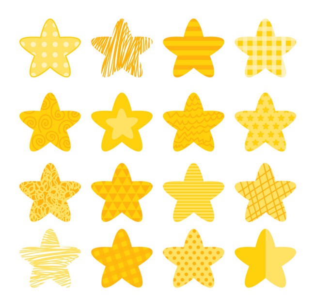 16款黄色花纹星星矢量素材16图库网精选