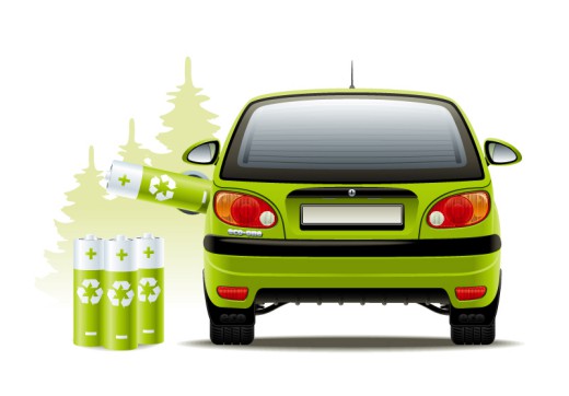 绿色混合动力汽车矢量素材素材中国