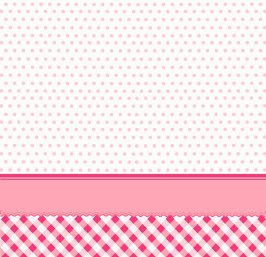 粉色水玉点与格子背景矢量素材普贤