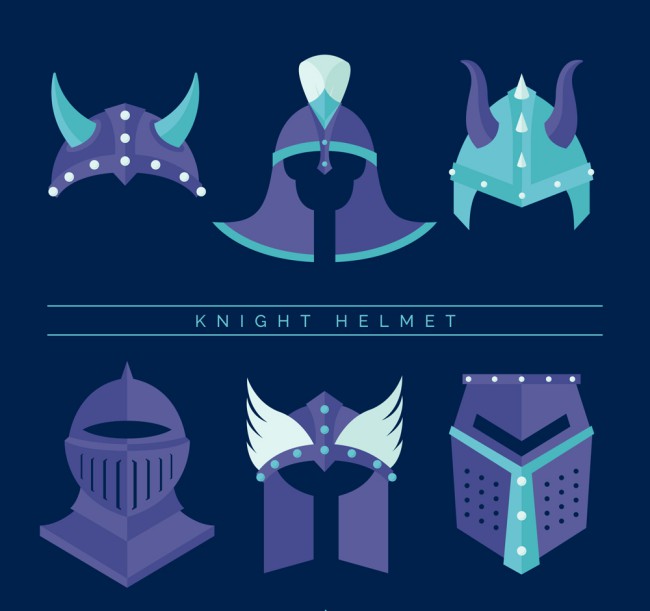 6款紫色骑士头盔矢量素材16设计网精选