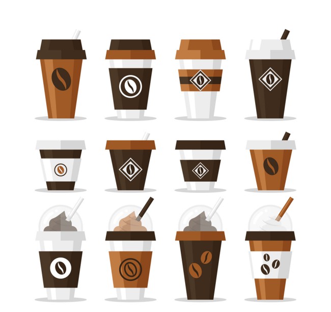 12款创意外卖咖啡矢量素材普贤居素材网精选