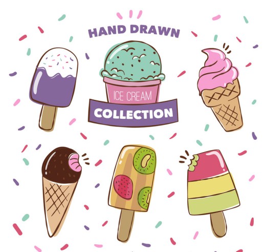 6款彩绘冰淇淋矢量素材16图库网精选