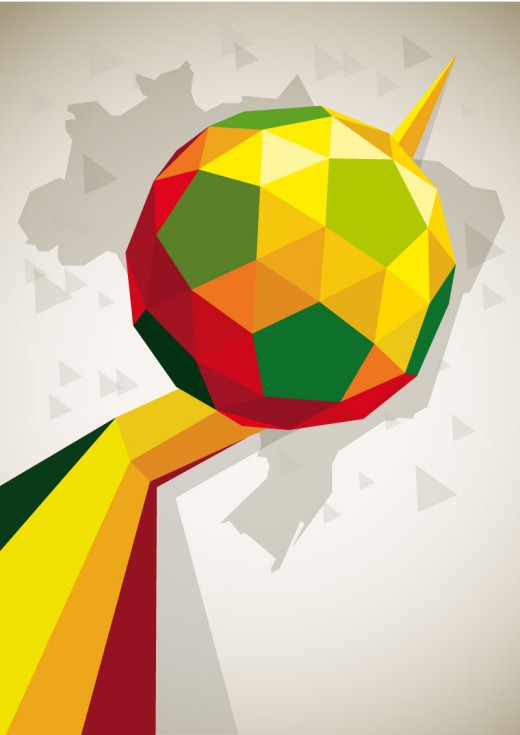 彩色创意足球背景矢量素材16素材网精选