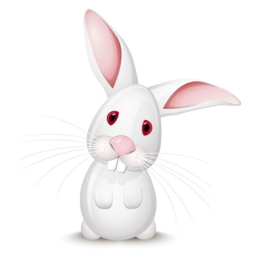 白色大耳兔矢量素材16素材网精选