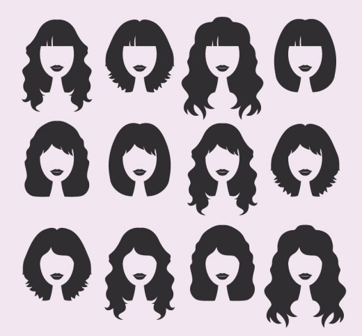 12款女子发型设计矢量素材16设计网