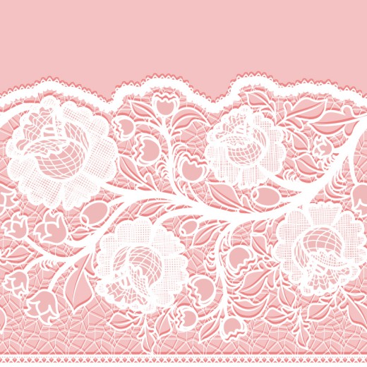 白色蕾丝花卉矢量素材16素材网精选