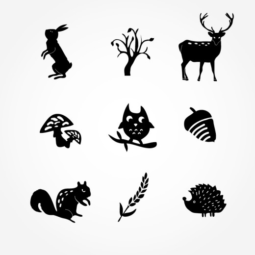 9款森林动植物图标矢量素材16素材