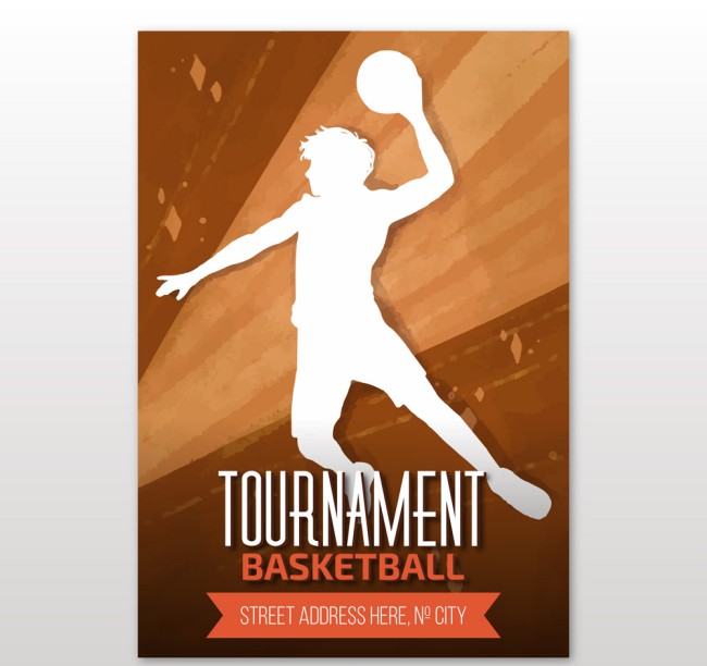创意灌篮人物篮球锦标赛海报矢量图16图库网精选