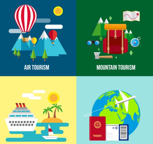 4款度假旅行插画矢量素材16设计网