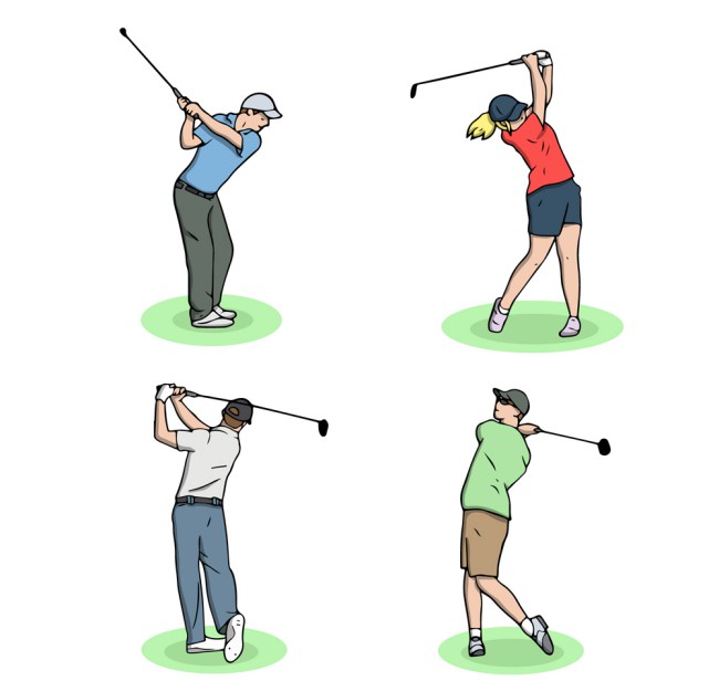 4款创意高尔夫球人物设计矢量图16图库网精选