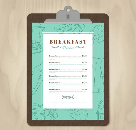 早餐菜单设计矢量素材16素材网精选