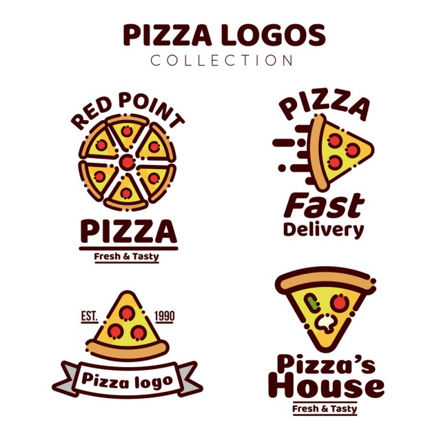4款可爱披萨标志矢量素材16图库网精选