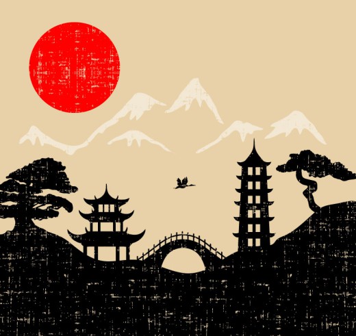 日式风格插画设计矢量素材素材中国网精选