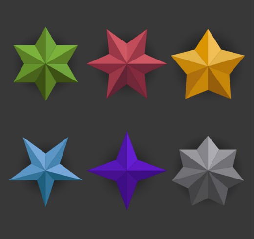 6款彩色星星设计矢量图普贤居素材网精选
