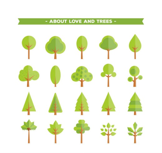 20款绿色树木图标矢量素材16图库网精选