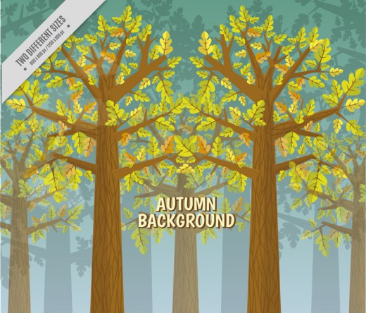创意秋季树林风景矢量素材16素材网精选