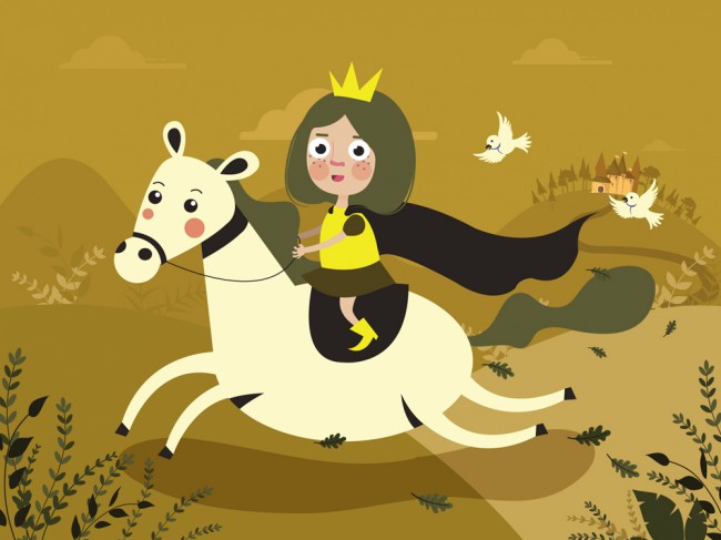 创意骑白马的公主矢量素材素材中国网精选