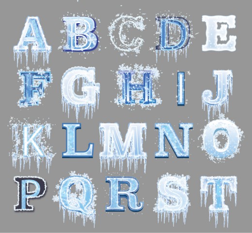创意冰冻字母设计矢量素材16素材网精选