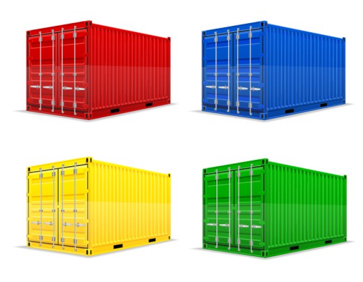 4款彩色集装箱矢量素材素材中国网精选