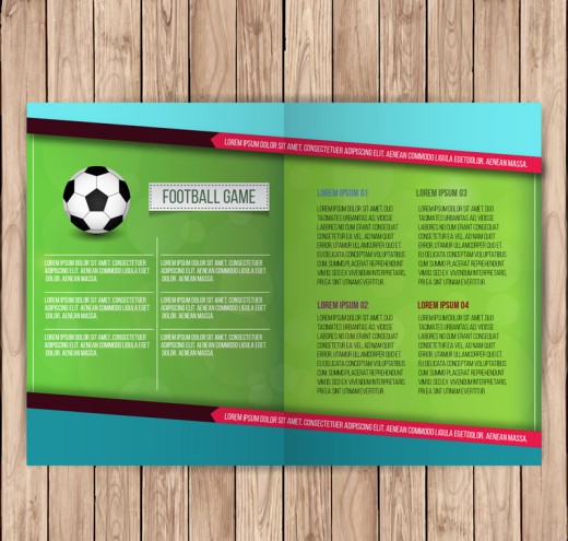 创意足球运动折页宣传单矢量素材素