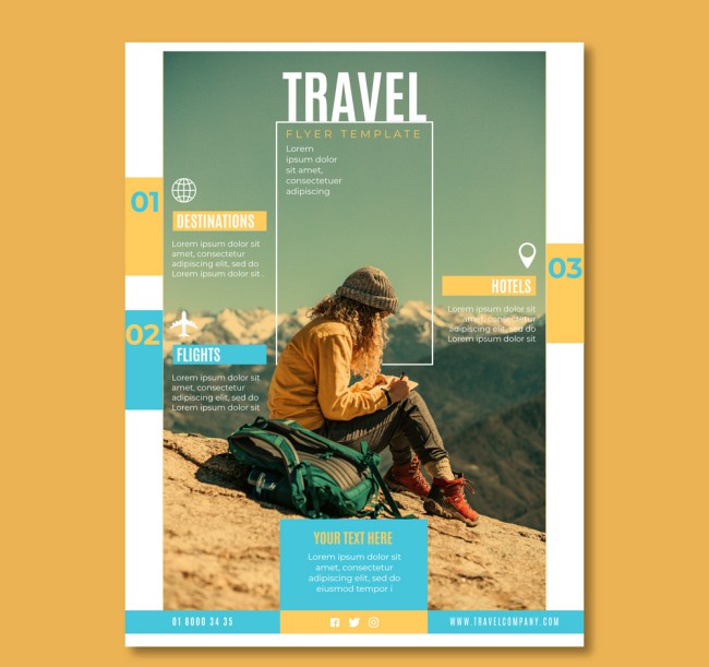 创意旅行人物传单矢量素材16图库网精选
